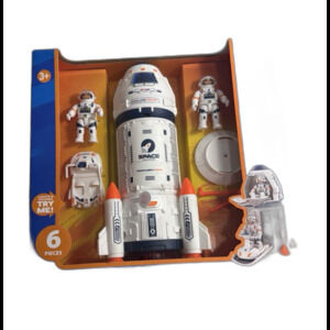 Kids' Light & Sound Space Rocket Play Set – 6 Pieces – NIB